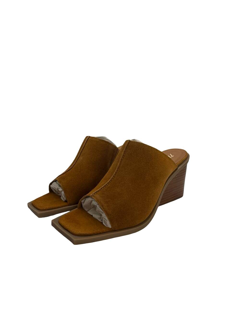 Matisse Lillie Tobacco Suede Square Toe Wedge Mules Size 8M